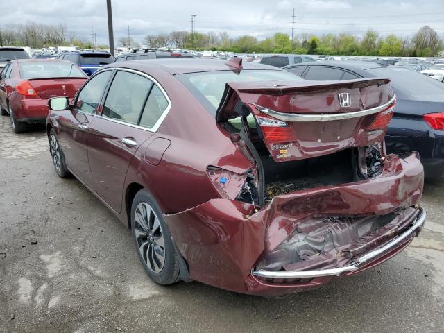 JHMCR6F3XHC000958 - 2017 HONDA ACCORD HYBRID BURGUNDY photo 2