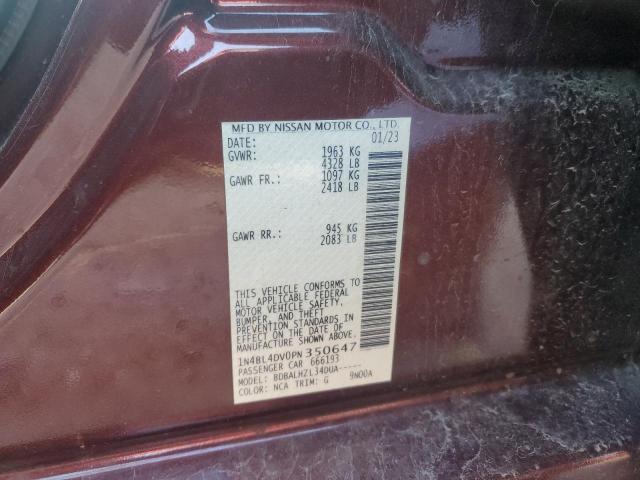 1N4BL4DV0PN350647 - 2023 NISSAN ALTIMA SV RED photo 12