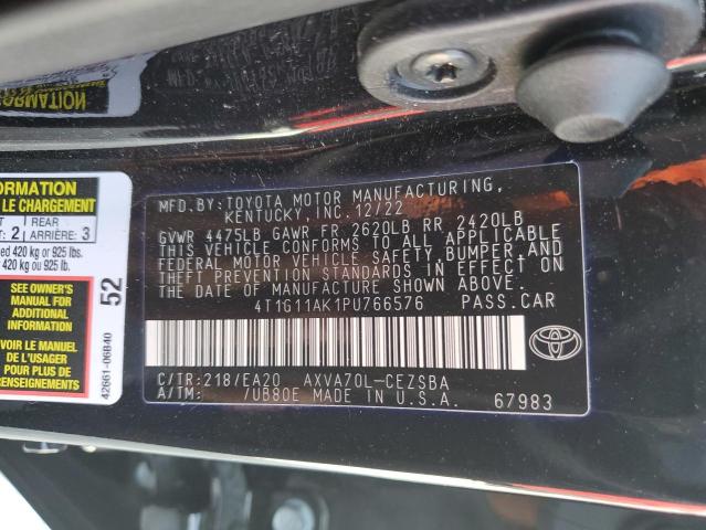 4T1G11AK1PU766576 - 2023 TOYOTA CAMRY SE NIGHT SHADE BLACK photo 13