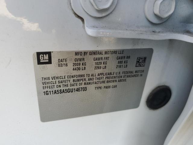 1G11A5SA5GU146703 - 2016 CHEVROLET MALIBU LIM LS 白色 照片 12