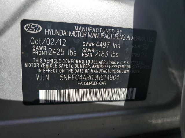 5NPEC4AB0DH614964 - 2013 HYUNDAI SONATA SE SILVER photo 12