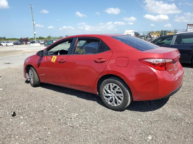 2T1BURHE2JC983644 - 2018 TOYOTA COROLLA L RED photo 2