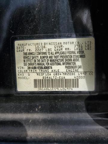 3N1AB61E59L606974 - 2009 NISSAN SENTRA 2.0 BLACK photo 12