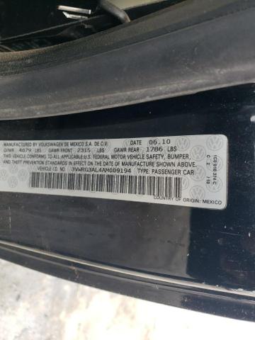 3VWRG3AL4AM009194 - 2010 VOLKSWAGEN NEW BEETLE BLACK photo 12