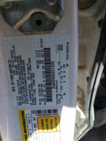 3FA6P0HDXGR313392 - 2016 FORD FUSION SE WHITE photo 12