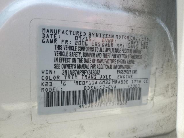 3N1AB7AP9FY342082 - 2015 NISSAN SENTRA S SILVER photo 12