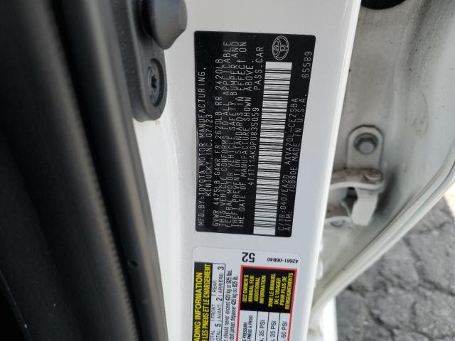 4T1T11AK0PU835059 - 2023 TOYOTA CAMRY SE NIGHT SHADE WHITE photo 12