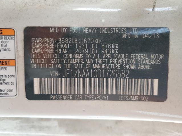 JF1ZNAA10D1726582 - 2013 TOYOTA SCION FR-S თეთრი ფოტო 13