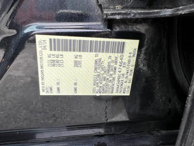 1N4AA5AP6EC474640 - 2014 NISSAN MAXIMA S BLACK photo 10