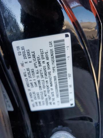 1HGCS22898A007865 - 2008 HONDA ACCORD EXL BLACK photo 13