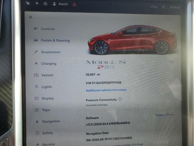 5YJSA1DP0DFP11319 - 2013 TESLA MODEL S RED photo 9