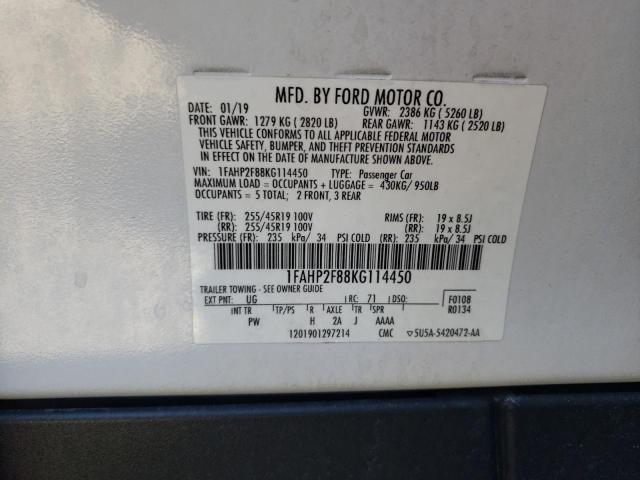 1FAHP2F88KG114450 - 2019 FORD TAURUS LIMITED WHITE photo 12