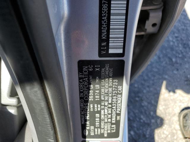 KNADH5A35B6757733 - 2011 KIA RIO BASE SILVER photo 12