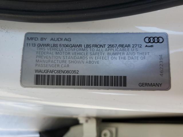 WAUGFAFC6EN080352 - 2014 AUDI A6 PREMIUM PLUS WHITE photo 13