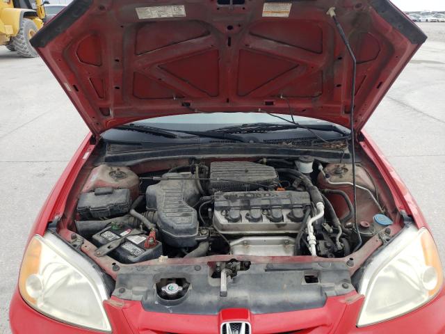 1HGEM22282L040740 - 2002 HONDA CIVIC DX RED photo 11