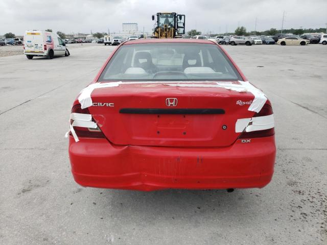 1HGEM22282L040740 - 2002 HONDA CIVIC DX RED photo 6