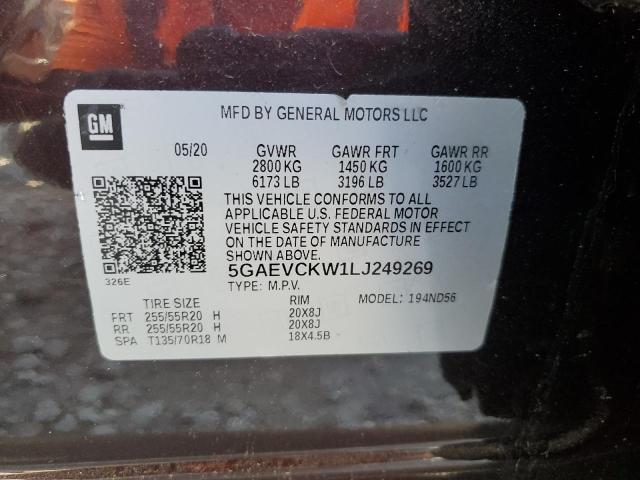 5GAEVCKW1LJ249269 - 2020 BUICK ENCLAVE AVENIR MAROON photo 13