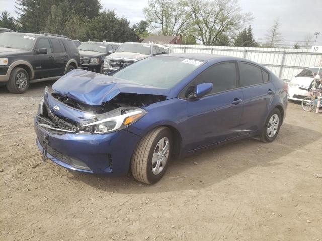 3KPFK4A7XHE152877 - 2017 KIA FORTE LX BLUE photo 1