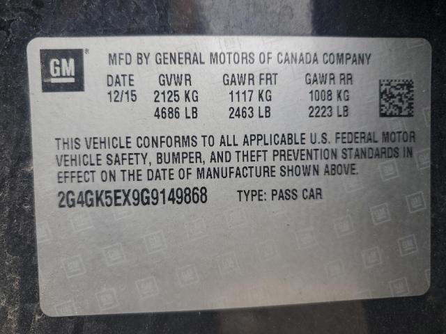 2G4GK5EX9G9149868 - 2016 BUICK REGAL BLACK photo 12