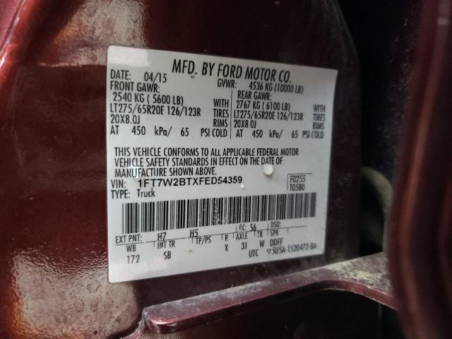 1FT7W2BTXFED54359 - 2015 FORD F250 SUPER DUTY BROWN photo 13