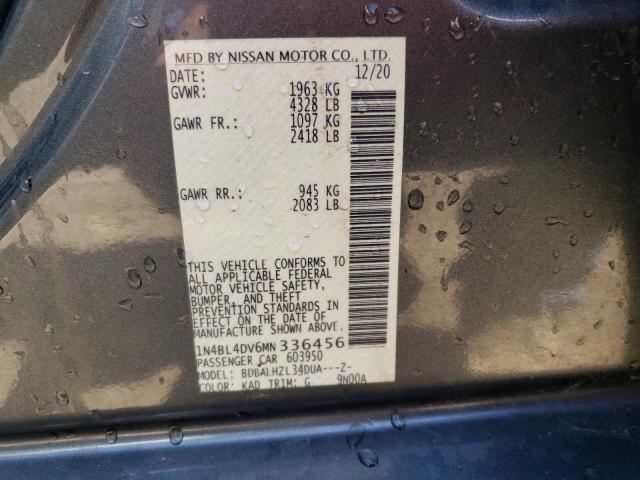 1N4BL4DV6MN336456 - 2021 NISSAN ALTIMA SV GRAY photo 13