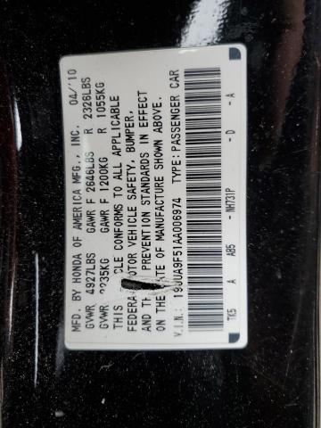 19UUA9F51AA006974 - 2010 ACURA TL BLACK photo 12