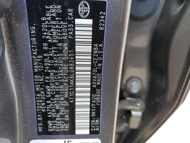 4T1C11AK6LU883451 - 2020 TOYOTA CAMRY LE GRAY photo 13