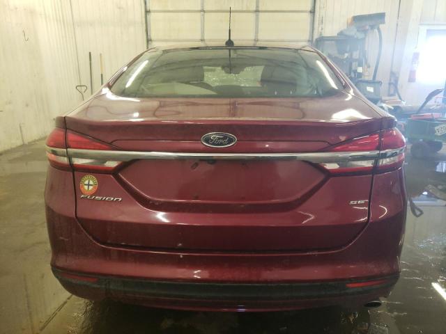 3FA6P0H74HR227992 - 2017 FORD FUSION SE RED photo 6