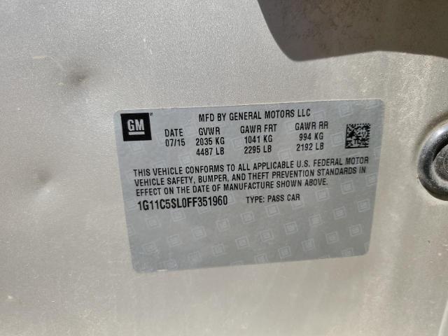 1G11C5SL0FF351960 - 2015 CHEVROLET MALIBU 1LT 金色 照片 12