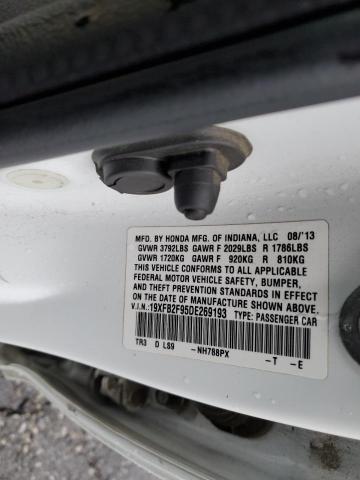 19XFB2F95DE269193 - 2013 HONDA CIVIC EXL WHITE photo 12