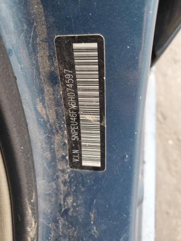 5NPEU46FX6H074597 - 2006 HYUNDAI SONATA GLS BLUE photo 12