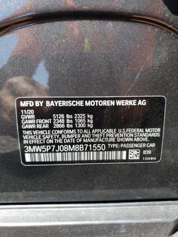 3MW5P7J08M8B71550 - 2021 BMW 330E GRAY photo 13