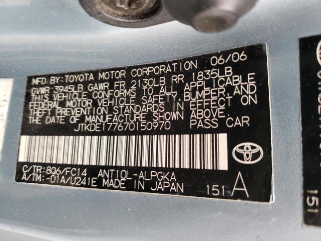 JTKDE177670150970 - 2007 TOYOTA SCION TC 灰色 照片 12