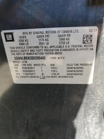 2GNALBEK5D6288443 - 2013 CHEVROLET EQUINOX LS CHARCOAL photo 12