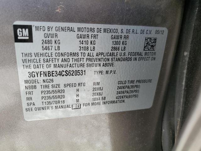 3GYFNBE34CS620531 - 2012 CADILLAC SRX PERFORMANCE COLLECTION Күміс фото 13