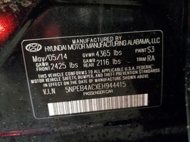 5NPEB4ACXEH944415 - 2014 HYUNDAI SONATA GLS BLACK photo 13