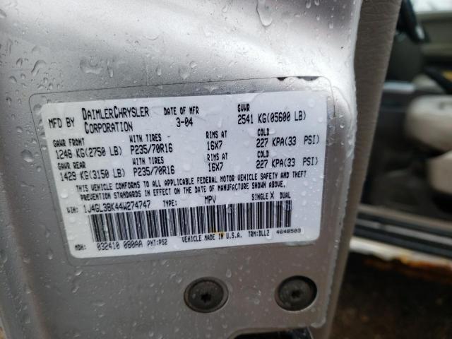 1J4GL38K44W274747 - 2004 JEEP LIBERTY RENEGADE 银色 照片 12