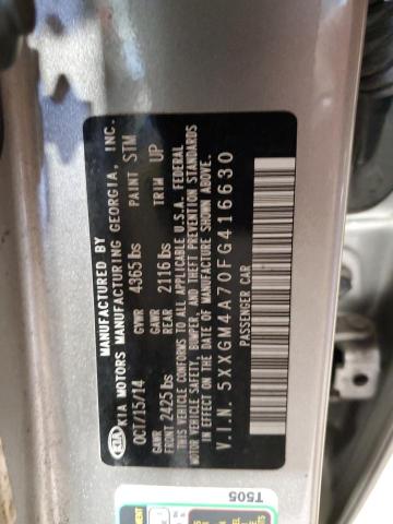 5XXGM4A70FG416630 - 2015 KIA OPTIMA LX SILVER photo 12