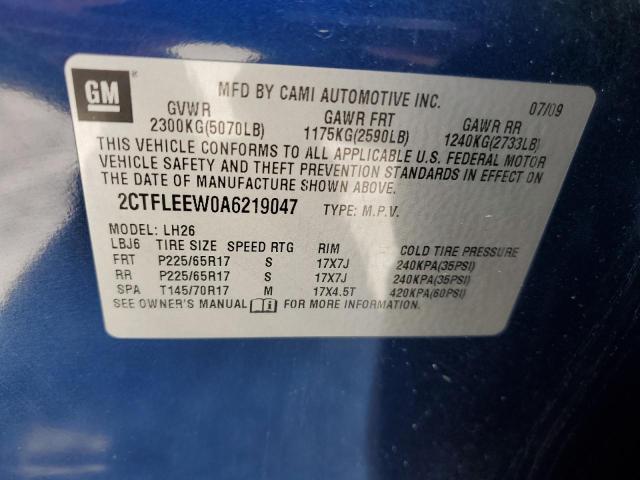 2CTFLEEW0A6219047 - 2010 GMC TERRAIN SLE BLUE photo 13