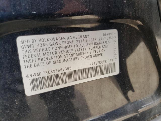 WVWML73C89E567368 - 2009 VOLKSWAGEN CC SPORT BLACK photo 12