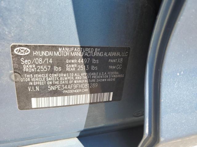 5NPE34AF9FH081289 - 2015 HYUNDAI SONATA SPORT BLUE photo 12