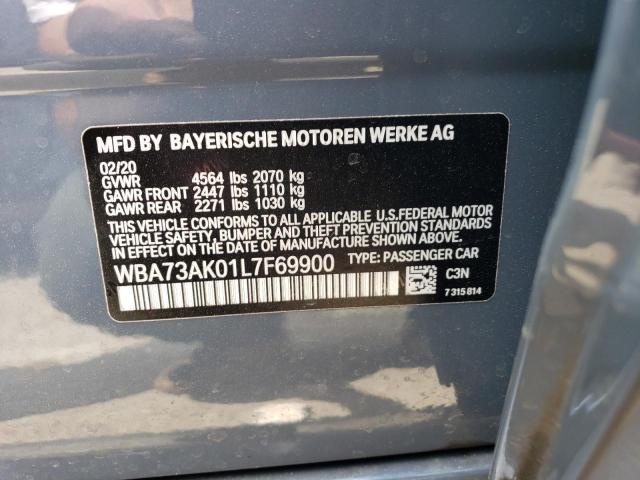 WBA73AK01L7F69900 - 2020 BMW 228XI Gris photo 12