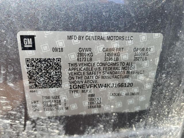 1GNEVFKW4KJ166120 - 2019 CHEVROLET TRAVERSE LS CHARCOAL photo 13