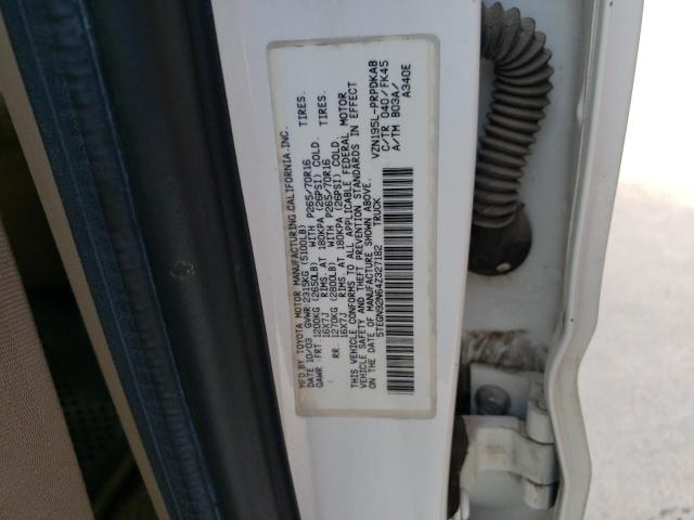 5TEGN92N64Z327182 - 2004 TOYOTA TACOMA DOUBLE CAB PRERUNNER WHITE photo 12