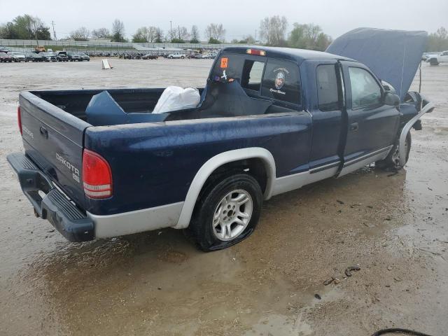 1D7GL42K14S531459 - 2004 DODGE DAKOTA SLT BLUE photo 3