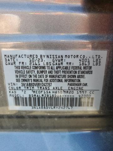 3N1AB8DV6RY242767 - 2024 NISSAN SENTRA SR GRAY photo 13