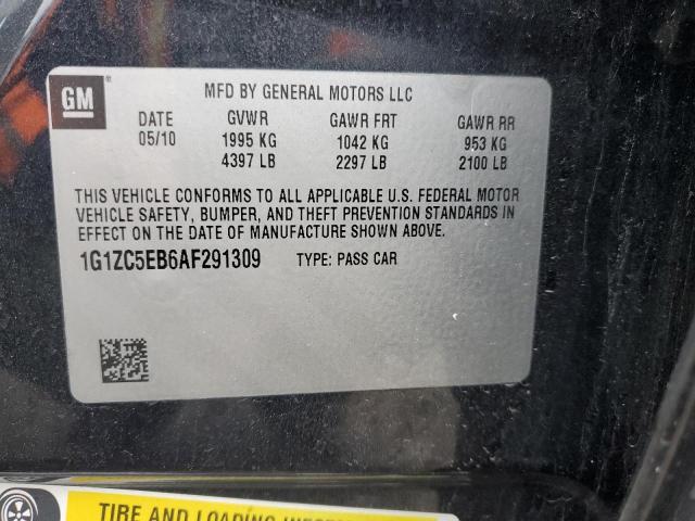 1G1ZC5EB6AF291309 - 2010 CHEVROLET MALIBU 1LT BLACK photo 12