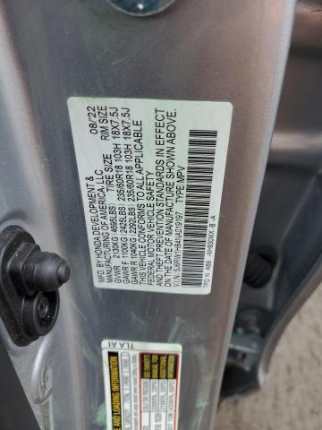 5J6RW1H84NA019197 - 2022 HONDA CR-V EXL SILVER photo 12