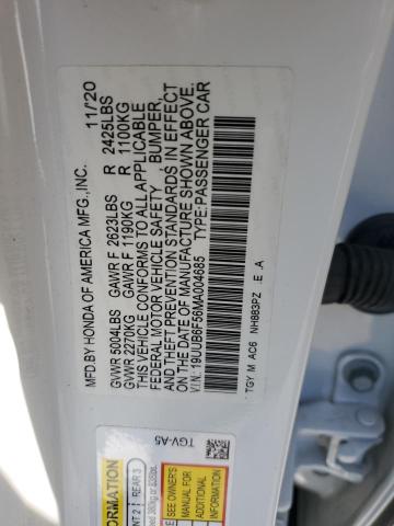 19UUB6F56MA004685 - 2021 ACURA TLX TECH A WHITE photo 12