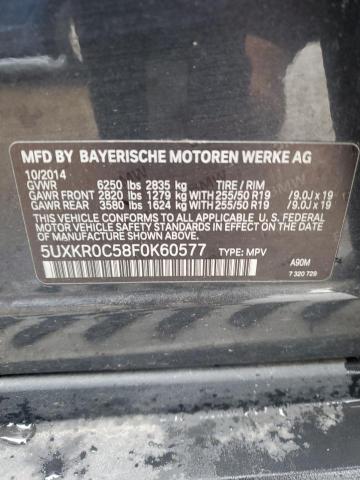 5UXKR0C58F0K60577 - 2015 BMW X5 XDRIVE35I BLACK photo 12